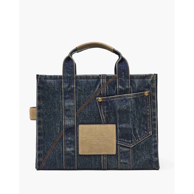 MARC JACOBS The Denim Suede Pocket Medium Tote Bag image number 3